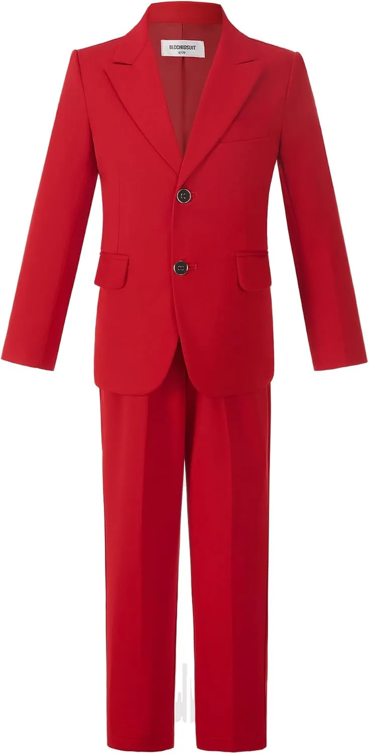 2-Piece Boys Formal Suits Slim Fit Suit Set for Dress Clothes Kids Wedding Christmas Suits