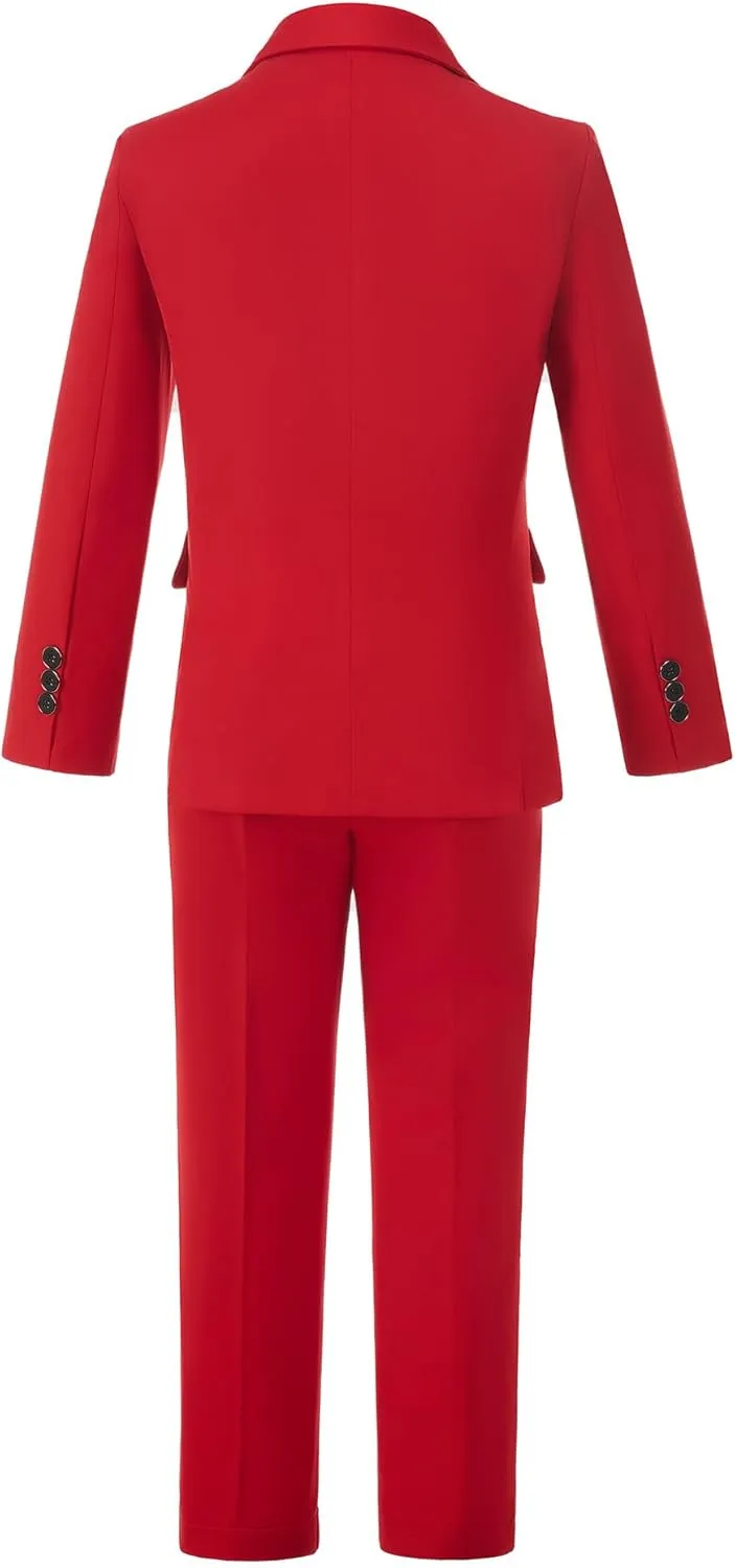 2-Piece Boys Formal Suits Slim Fit Suit Set for Dress Clothes Kids Wedding Christmas Suits