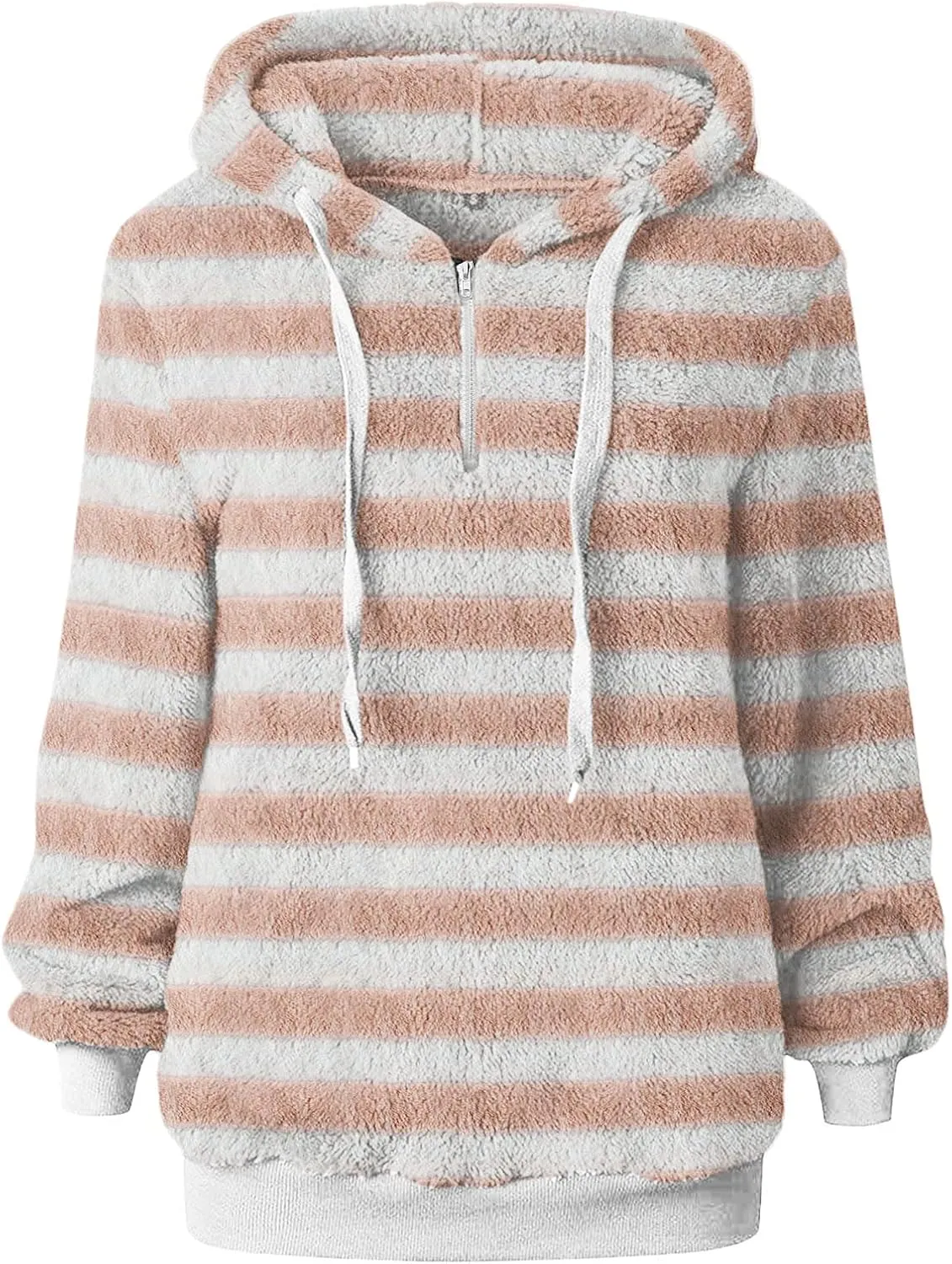 2023 Winter Womens Fuzzy Fleece Hoodies Sweatshirts Casual Long Sleeves Shaggy Sherpa Pullover With Pockets Pullover