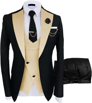 3 Piece Men Suits Slim Fit Wedding Prom Tuxedo Suits for Men Formal Business Suit