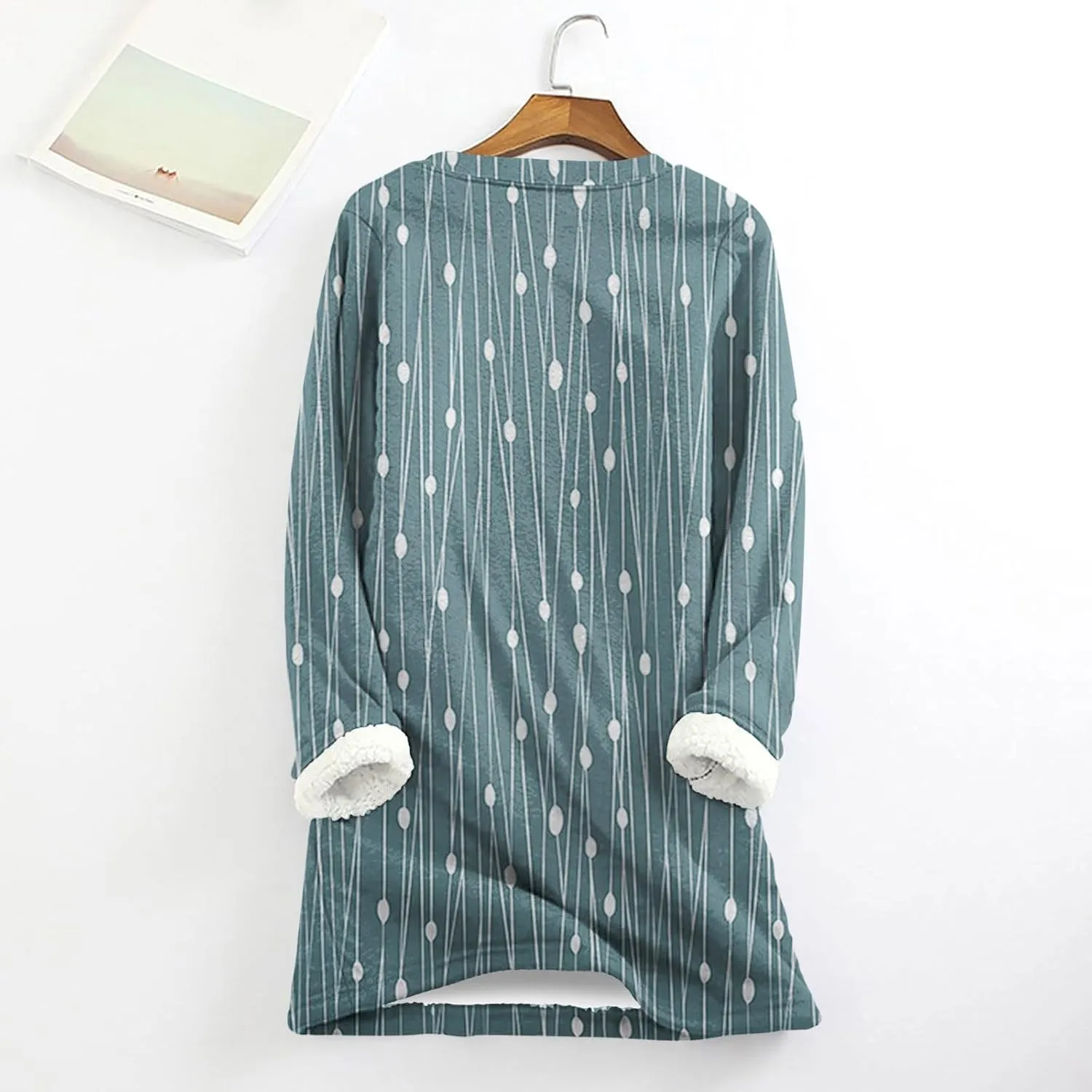 aihihe Sherpa Fleece Crewneck Sweatshirts Women 2024 Winter Warm Pullover Fleece Linend Thermal Long Sleeve Tops Loungewear