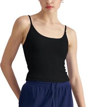 altiland Ultra-Soft Built in Bra Spaghetti-Strap Cami Tank Top for Woman, Cropped Workout Athletic Yoga Running Tops