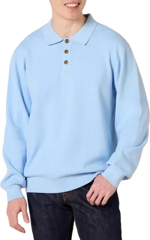 Amazon Essentials Men's Relaxed-Fit Knit Polo Sweater