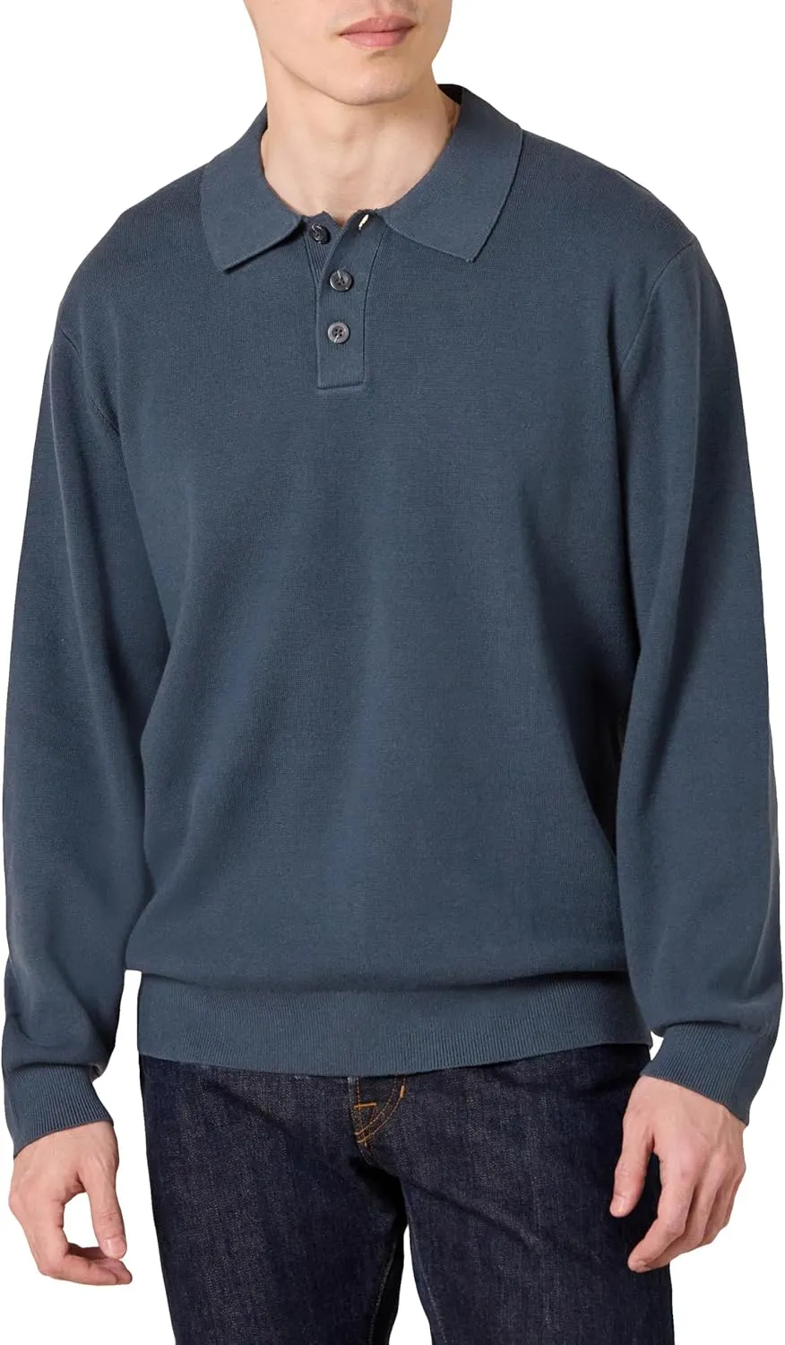 Amazon Essentials Men's Relaxed-Fit Knit Polo Sweater