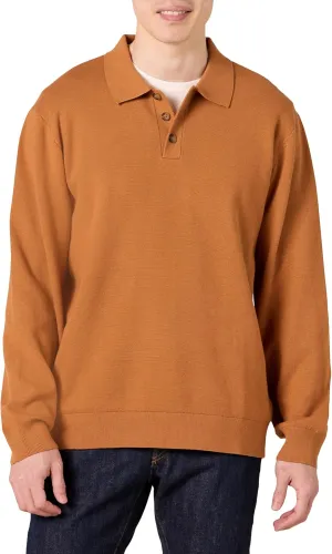 Amazon Essentials Men's Relaxed-Fit Knit Polo Sweater