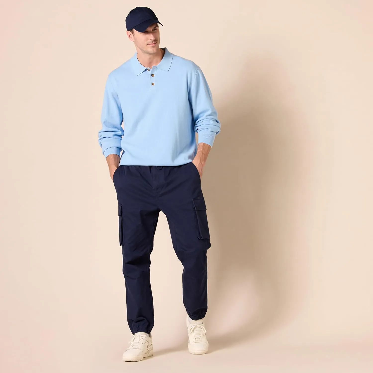 Amazon Essentials Men's Relaxed-Fit Knit Polo Sweater