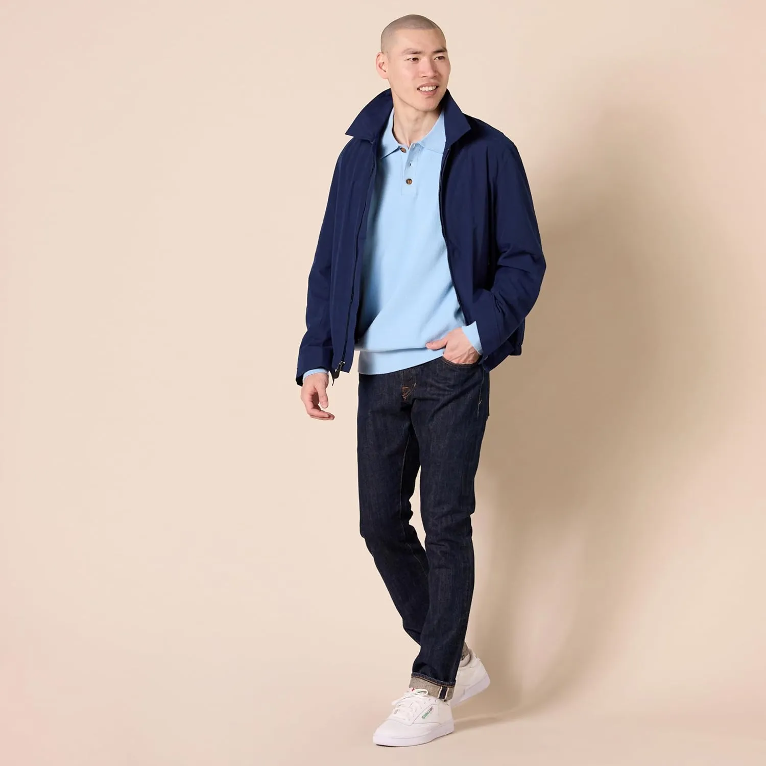 Amazon Essentials Men's Relaxed-Fit Knit Polo Sweater