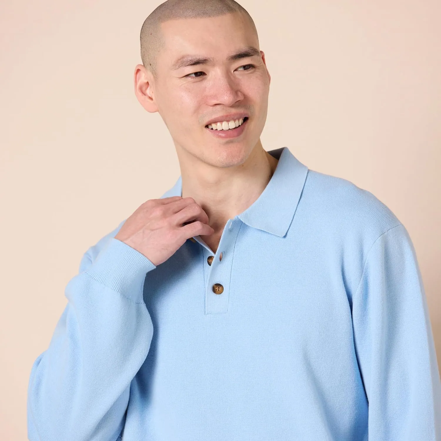 Amazon Essentials Men's Relaxed-Fit Knit Polo Sweater