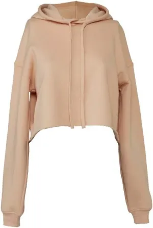 Bella   Canvas Womne's Cropped Fleece Hoodies (Fast Fashion) - Peach -