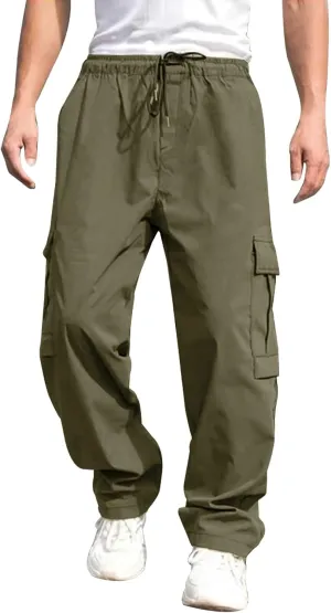 Boys Sweatpants, Fleece Cargo Sweatpants, Athletic Workout Clothes, Boys Joggers Open Leg Trousers with Pockets