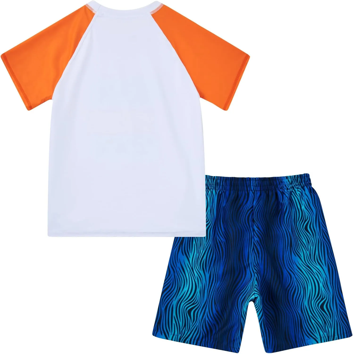 Boys Two Piece Rash Guard Swimsuits Sets Bathing Suits with Trunks 4-12 Years