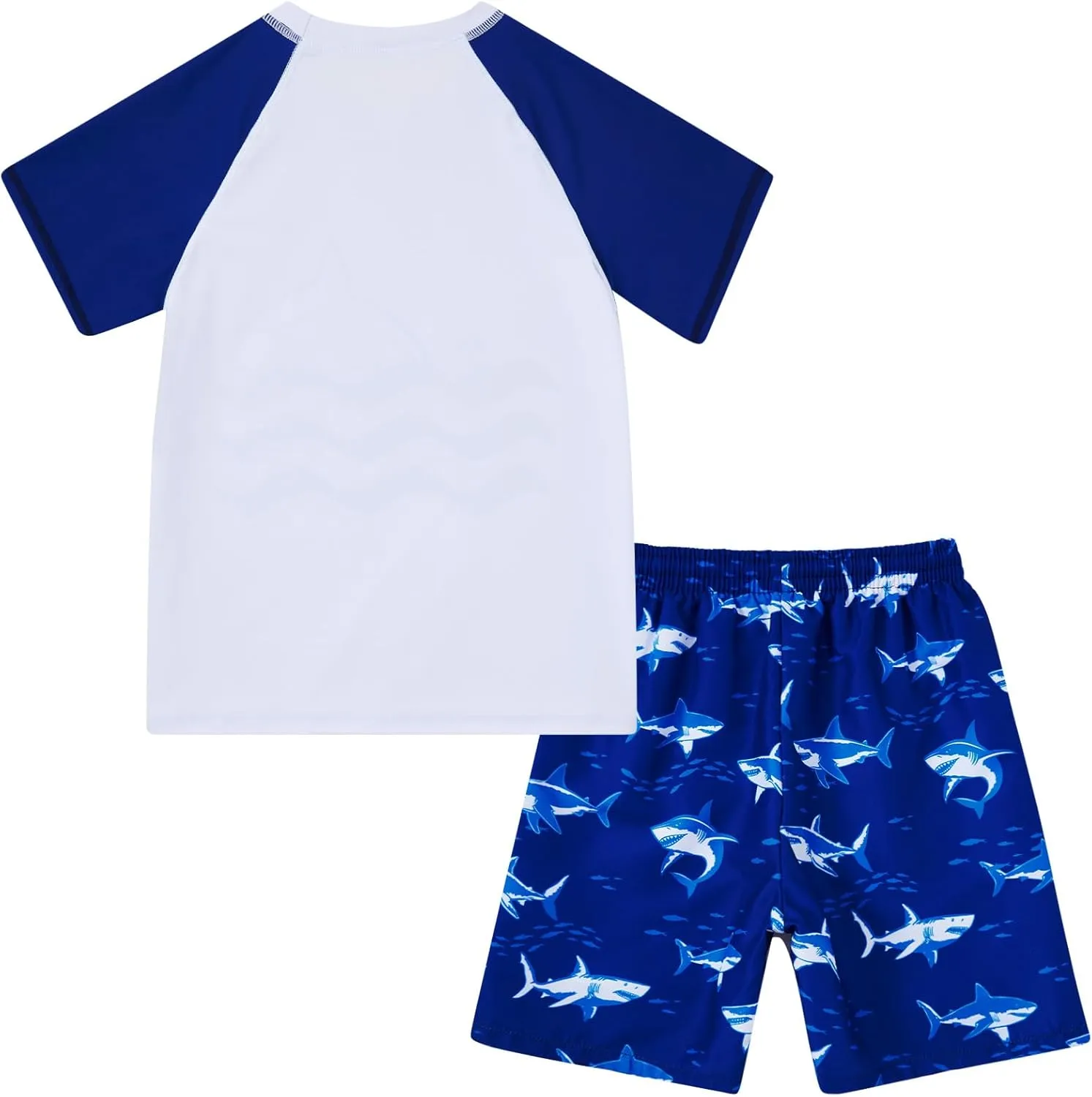 Boys Two Piece Rash Guard Swimsuits Sets Bathing Suits with Trunks 4-12 Years