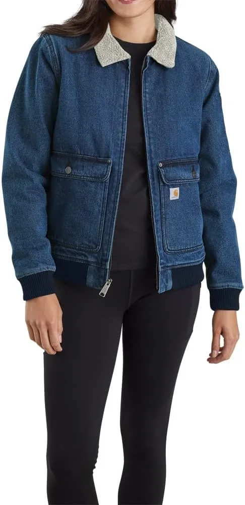 Carhartt Women's Relaxed Fit Denim Sherpa-Lined Jacket