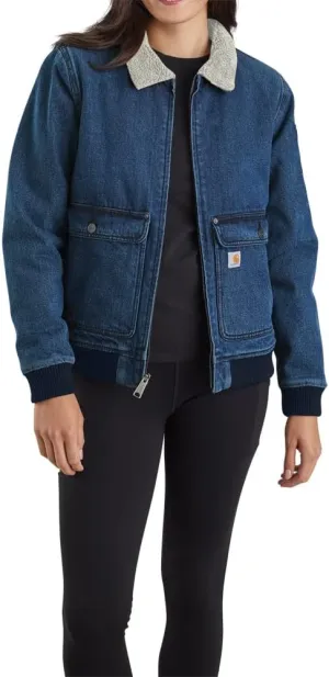 Carhartt Women's Relaxed Fit Denim Sherpa-Lined Jacket