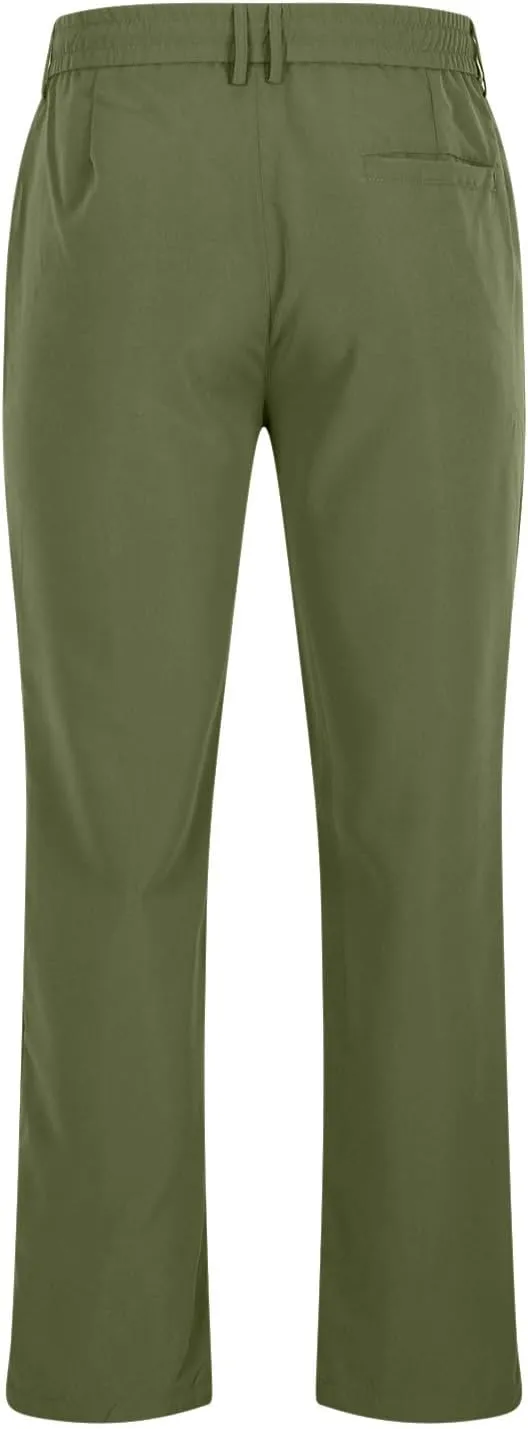 Casual Pants for Men Stretch Dress Pants Khaki Slim Fit Pants Solid Drawstring Waist Pants Golf Pants with Pockets