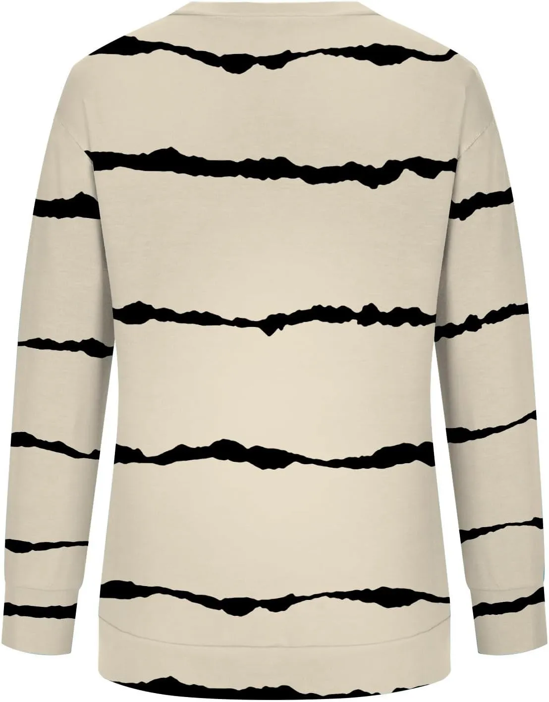 Ceboyel Womens Long Sleeve Shirts Striped Print Sweatshirt Crewneck Pullover Tops Trendy Casual Fall Clothes 2023
