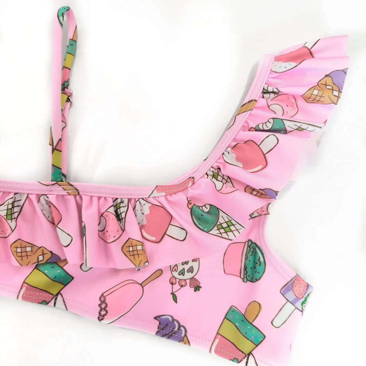 CHILDRENSTAR Girls One Shoulder Swimsuits Kids Two Piece Bathing Suits Beach Pool Swimwear