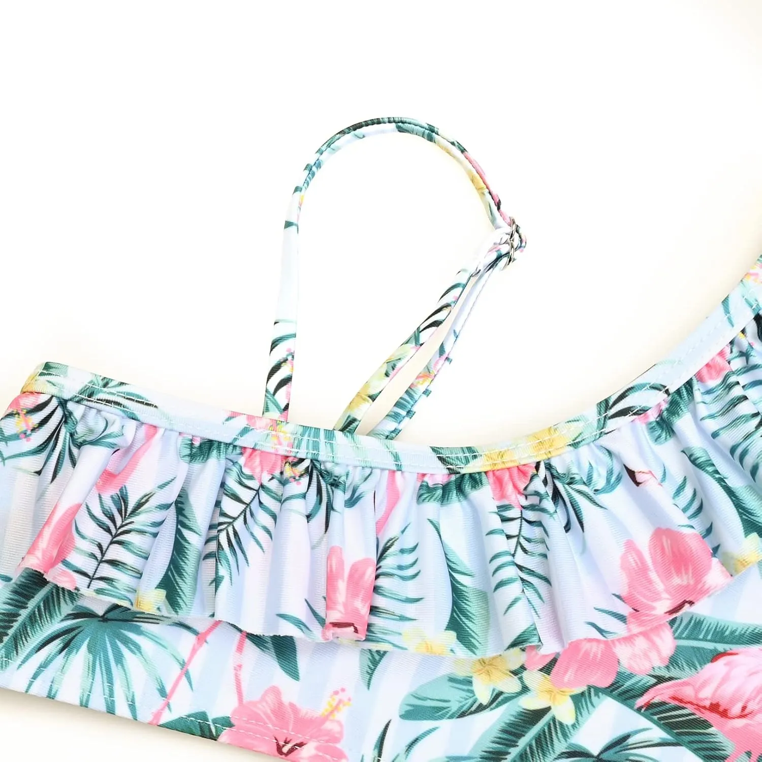 CHILDRENSTAR Girls One Shoulder Swimsuits Kids Two Piece Bathing Suits Beach Pool Swimwear