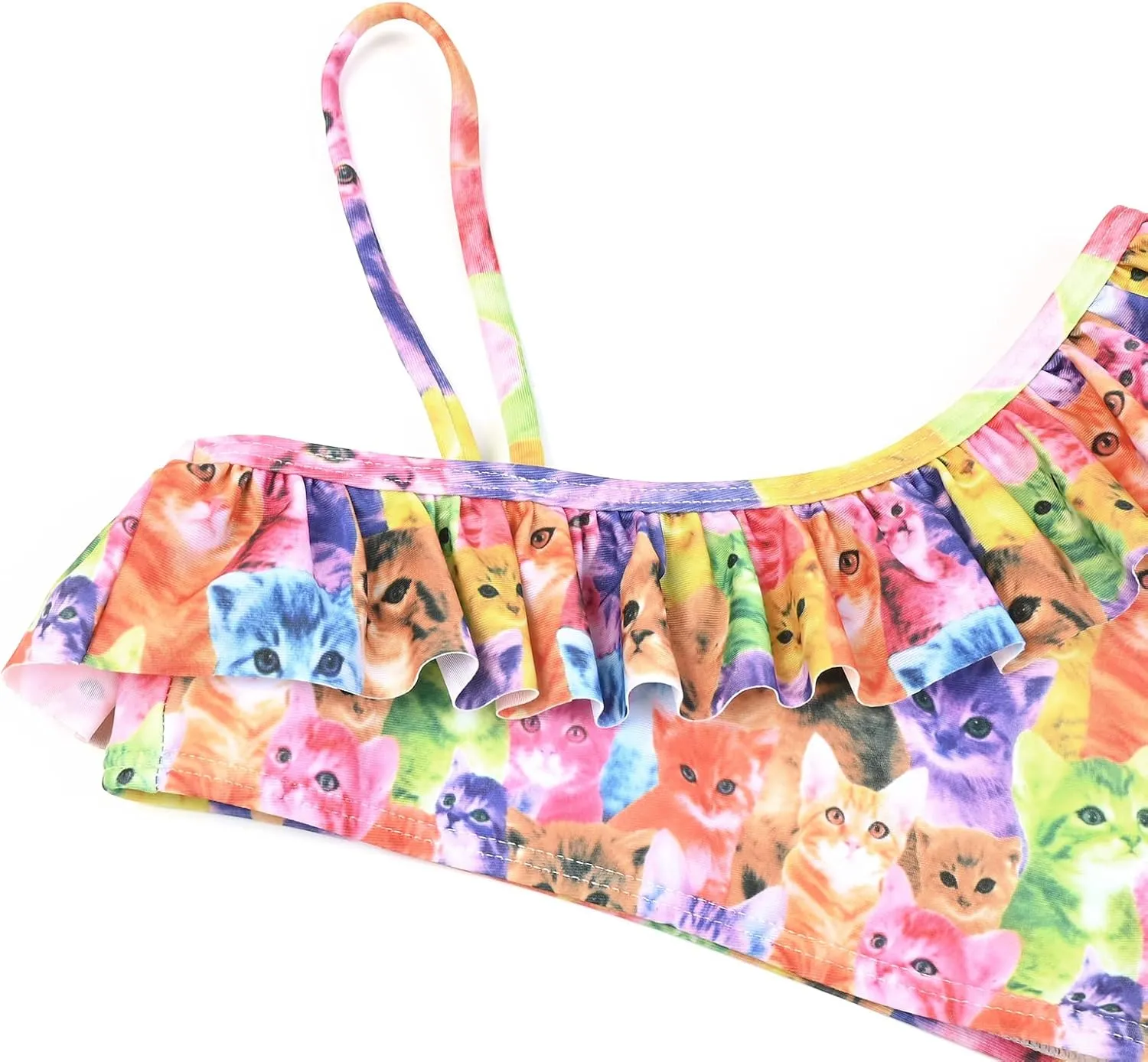 CHILDRENSTAR Girls One Shoulder Swimsuits Kids Two Piece Bathing Suits Beach Pool Swimwear
