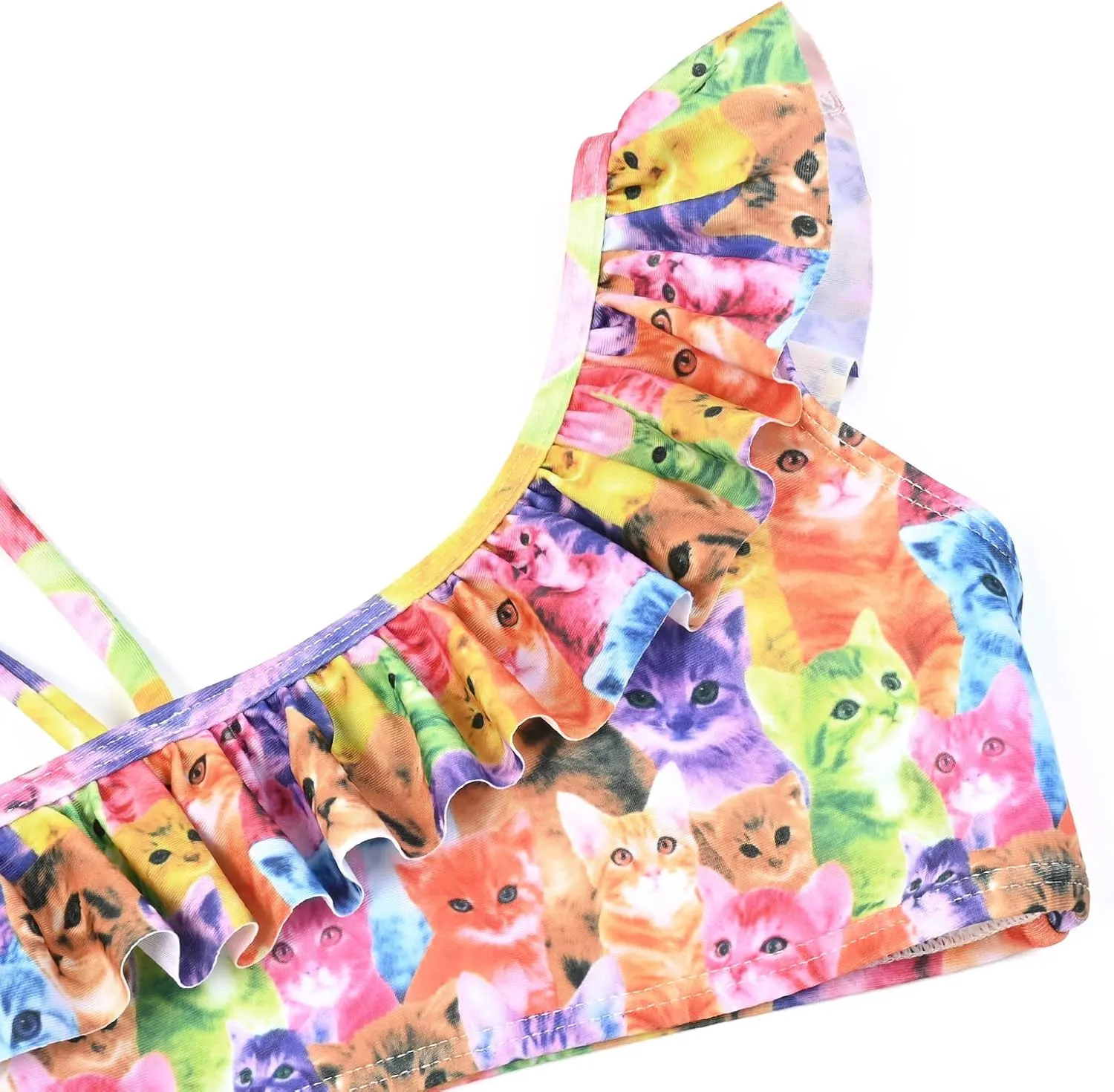CHILDRENSTAR Girls One Shoulder Swimsuits Kids Two Piece Bathing Suits Beach Pool Swimwear