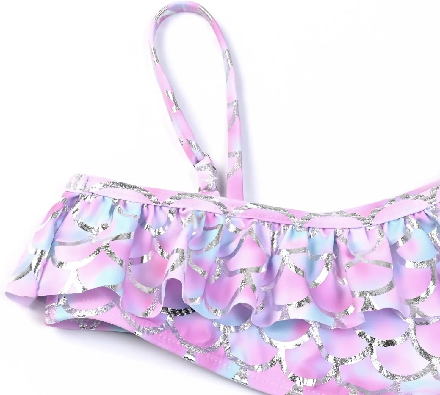 CHILDRENSTAR Girls One Shoulder Swimsuits Kids Two Piece Bathing Suits Beach Pool Swimwear