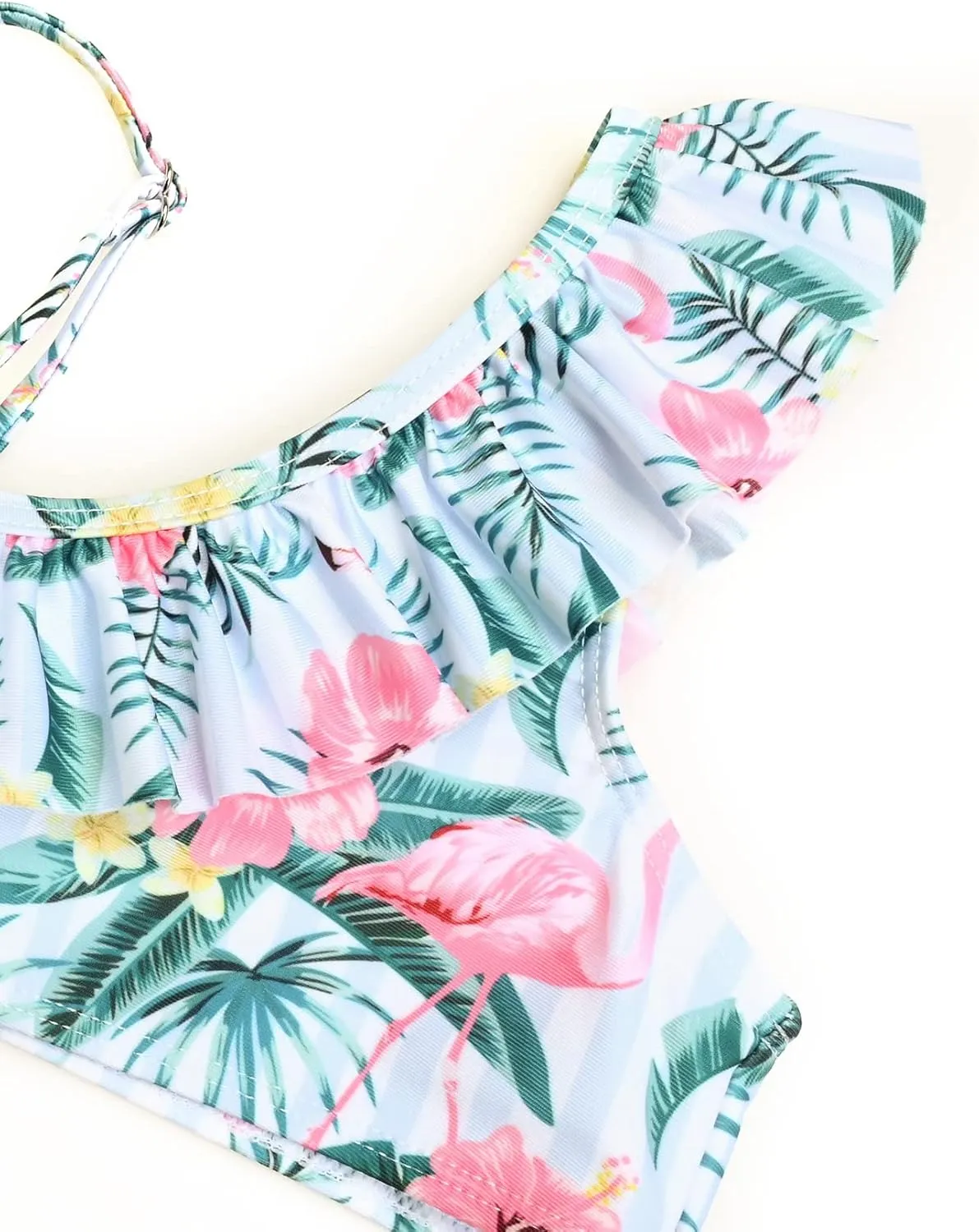 CHILDRENSTAR Girls One Shoulder Swimsuits Kids Two Piece Bathing Suits Beach Pool Swimwear
