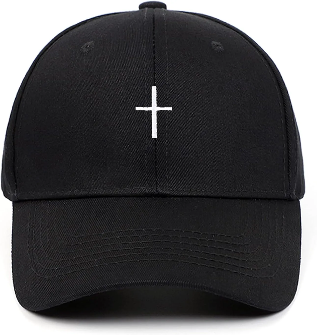 Cross Embroidery Baseball Cap,Adjustable Structured Dad Hat for Men Women Sun Hat