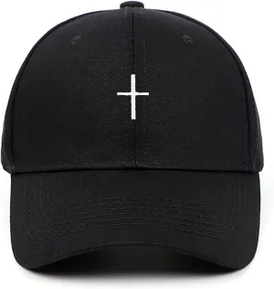 Cross Embroidery Baseball Cap,Adjustable Structured Dad Hat for Men Women Sun Hat