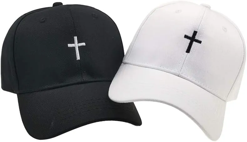 Cross Embroidery Baseball Cap,Adjustable Structured Dad Hat for Men Women Sun Hat