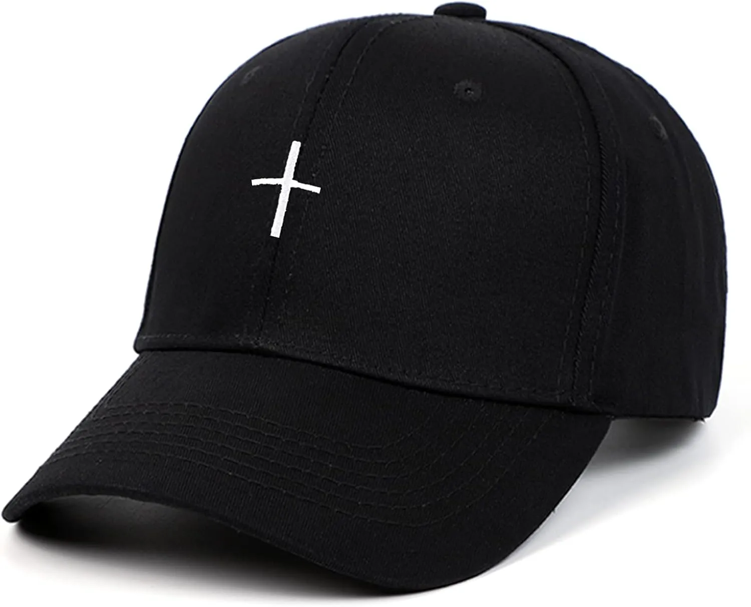 Cross Embroidery Baseball Cap,Adjustable Structured Dad Hat for Men Women Sun Hat