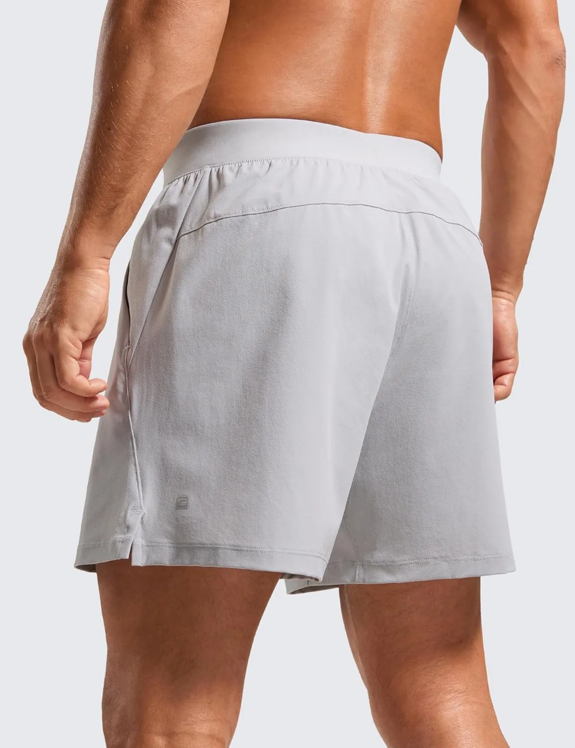 CRZ YOGA Gym Shorts Men 5” Side Split Quick Dry Lightweight Stretchy for Athletic Workout Running with Zipper Pocket