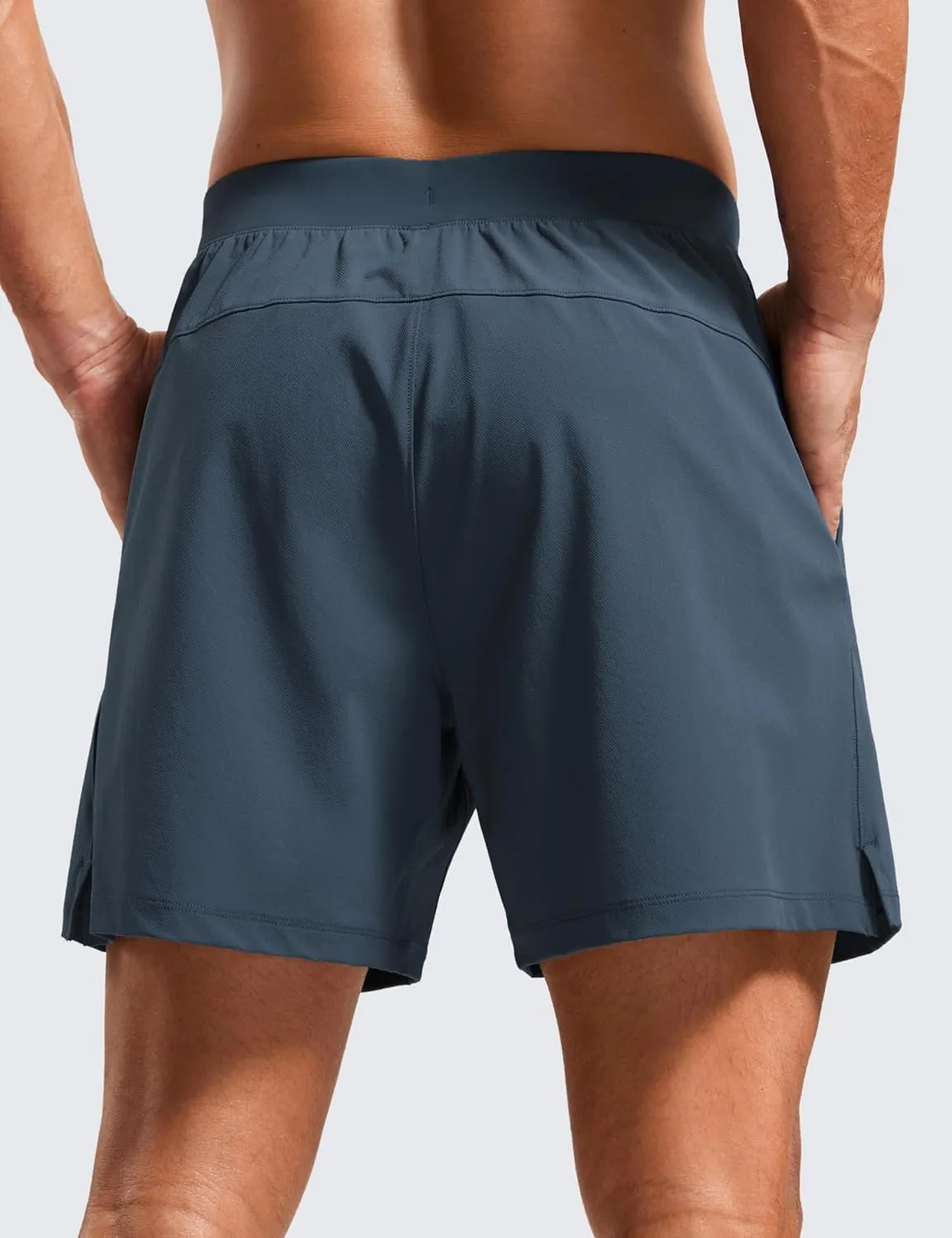 CRZ YOGA Gym Shorts Men 5” Side Split Quick Dry Lightweight Stretchy for Athletic Workout Running with Zipper Pocket