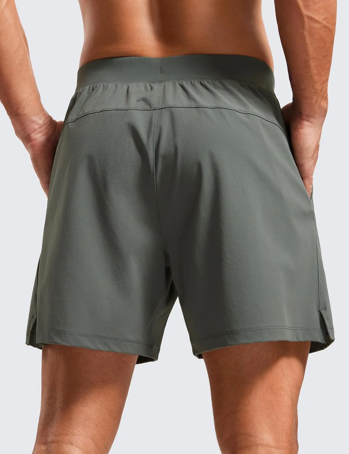 CRZ YOGA Gym Shorts Men 5” Side Split Quick Dry Lightweight Stretchy for Athletic Workout Running with Zipper Pocket