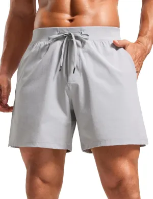 CRZ YOGA Gym Shorts Men 5” Side Split Quick Dry Lightweight Stretchy for Athletic Workout Running with Zipper Pocket