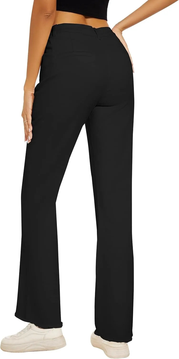 Denim Women Cropped Trousers Jeans Pants Leg Jeans High Rise Pants Stretchy with Pockets