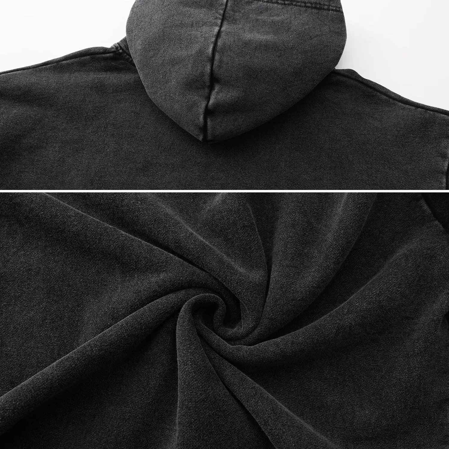 DUODUO Men's Acid Washe Graphic Hoodies Oversized Streetwear Vintage Pullover Top