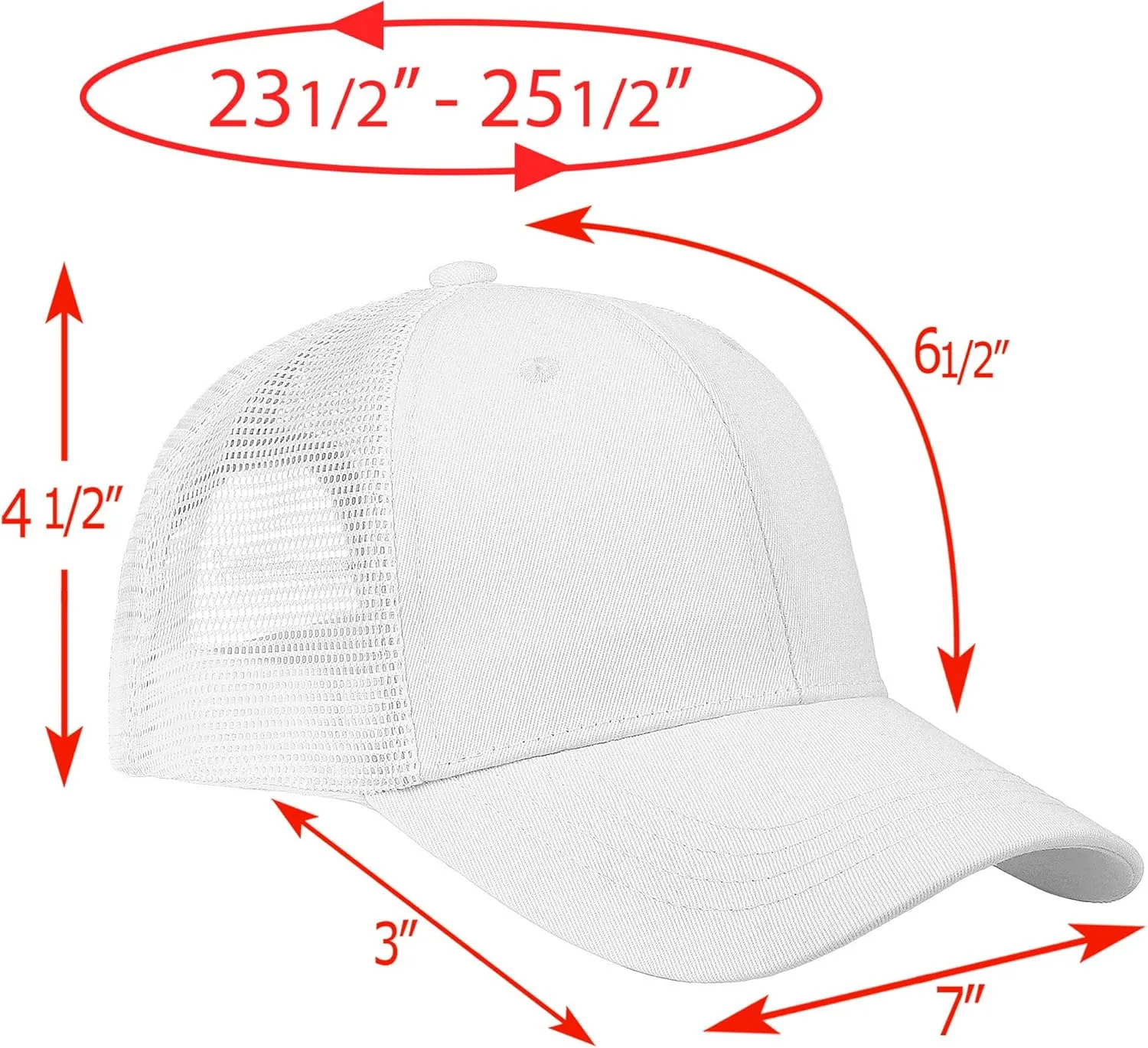 Falari Trucker Hat Baseball Cap Structured Plain Design 6 Panel, Adjustable Size