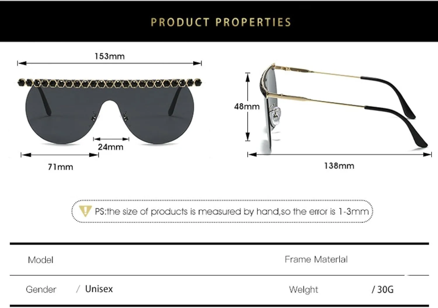 Fashion Luxury Siamese Rimless Sunglasses Women Vintage Rhinestone Eyeglasses Street Photography Uv400