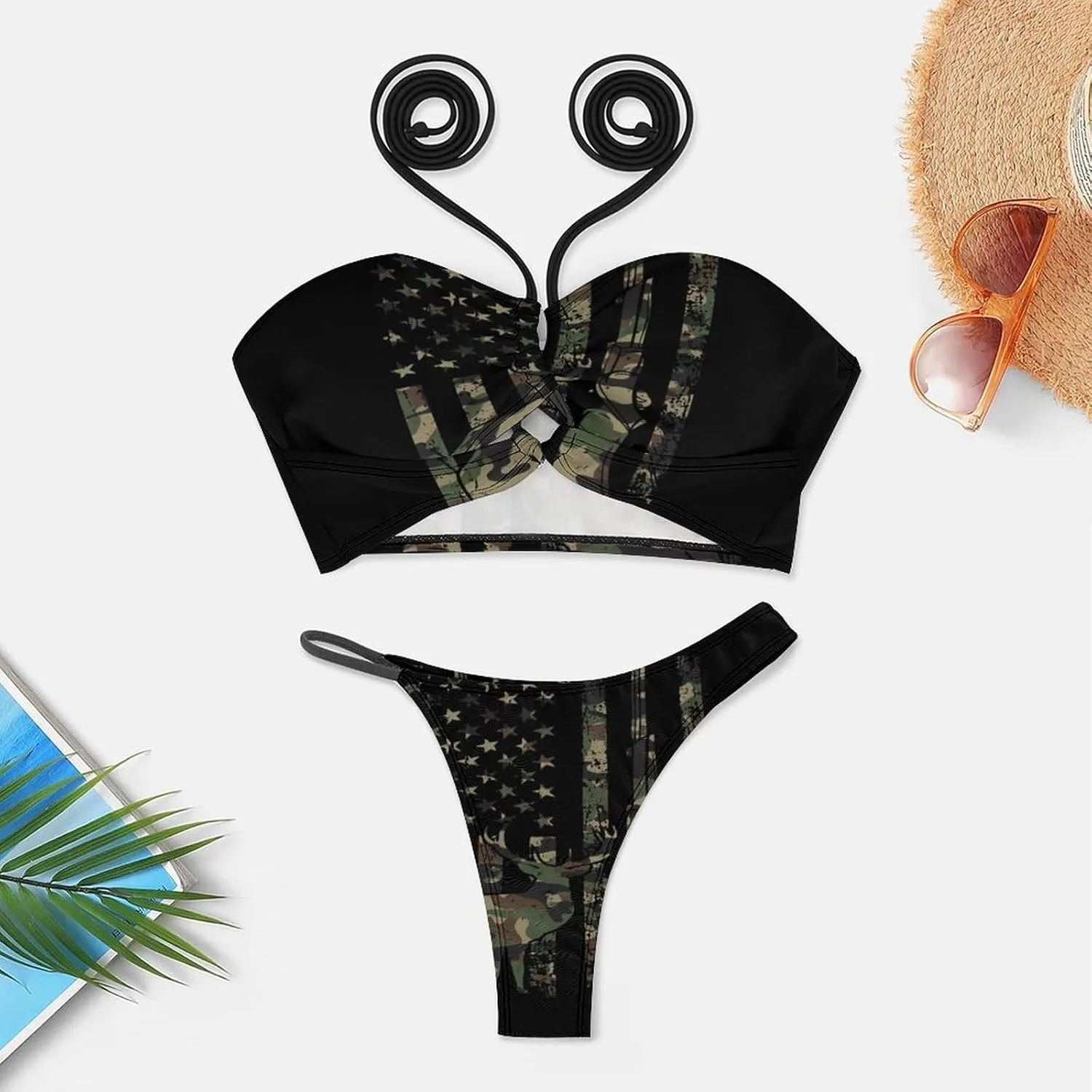 Fashion Sexy Adjustable Halter Bikini Set Two Piece Bathing Suits