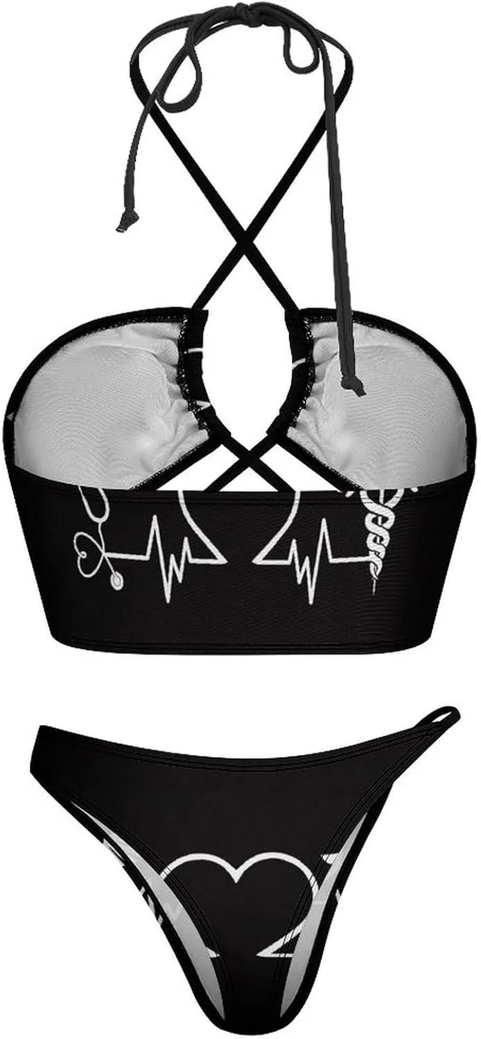 Fashion Sexy Adjustable Halter Bikini Set Two Piece Bathing Suits
