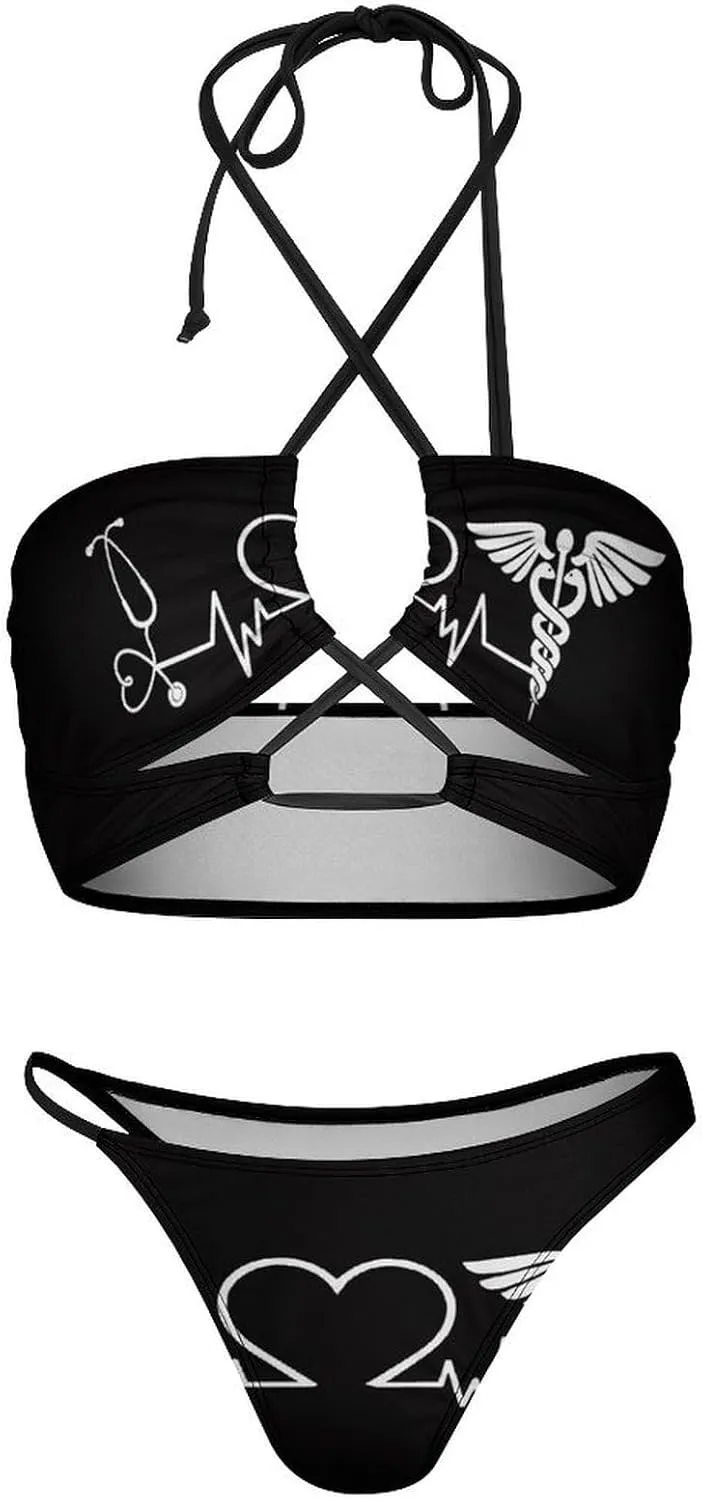 Fashion Sexy Adjustable Halter Bikini Set Two Piece Bathing Suits