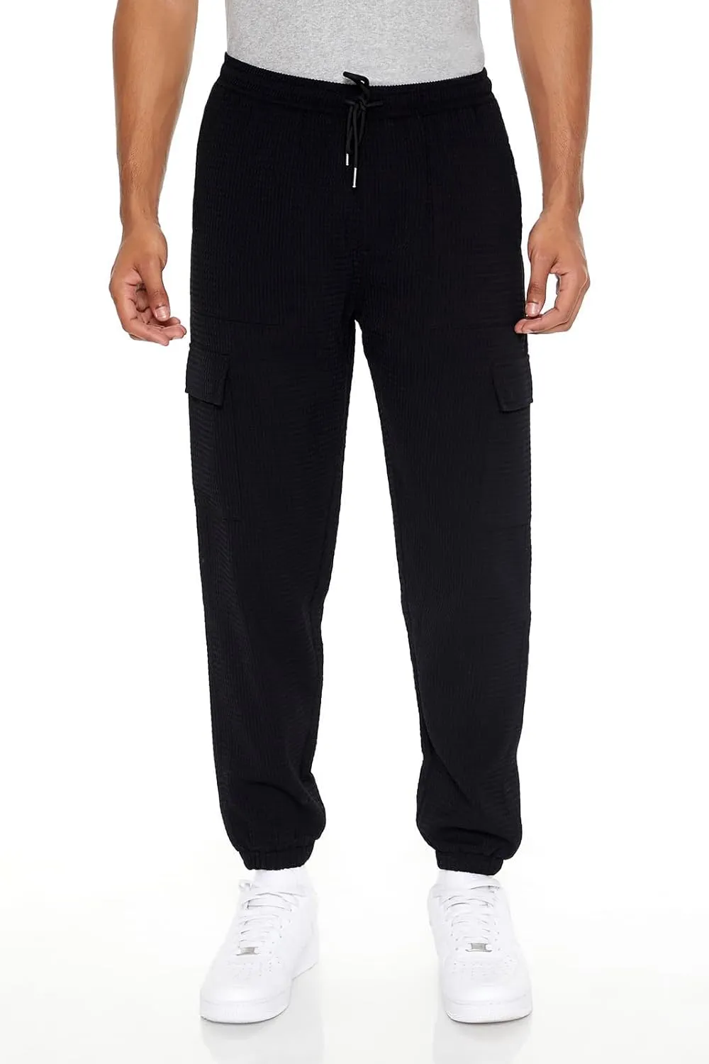 Forever 21 Men's Textured Cargo Joggers