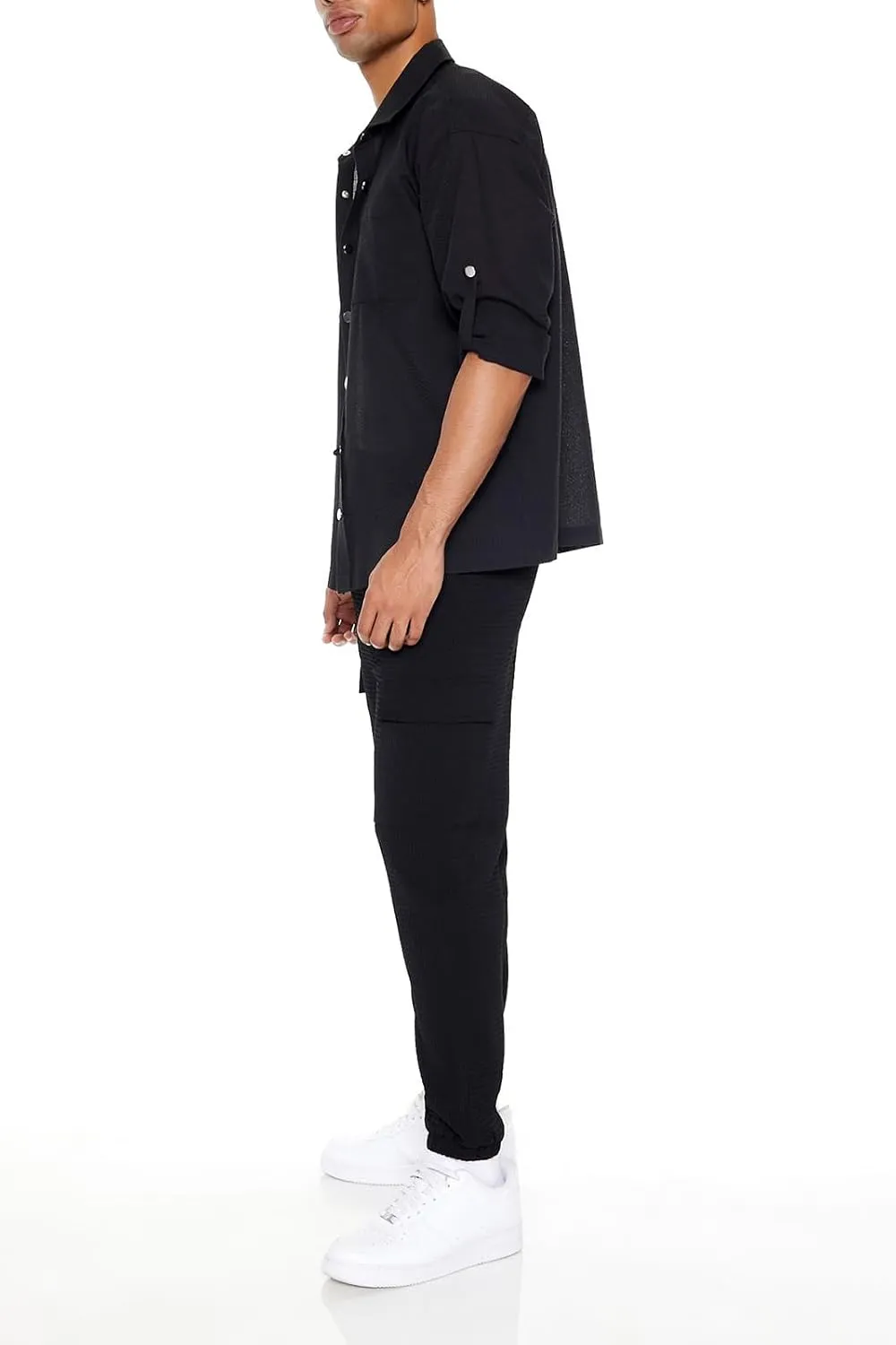 Forever 21 Men's Textured Cargo Joggers