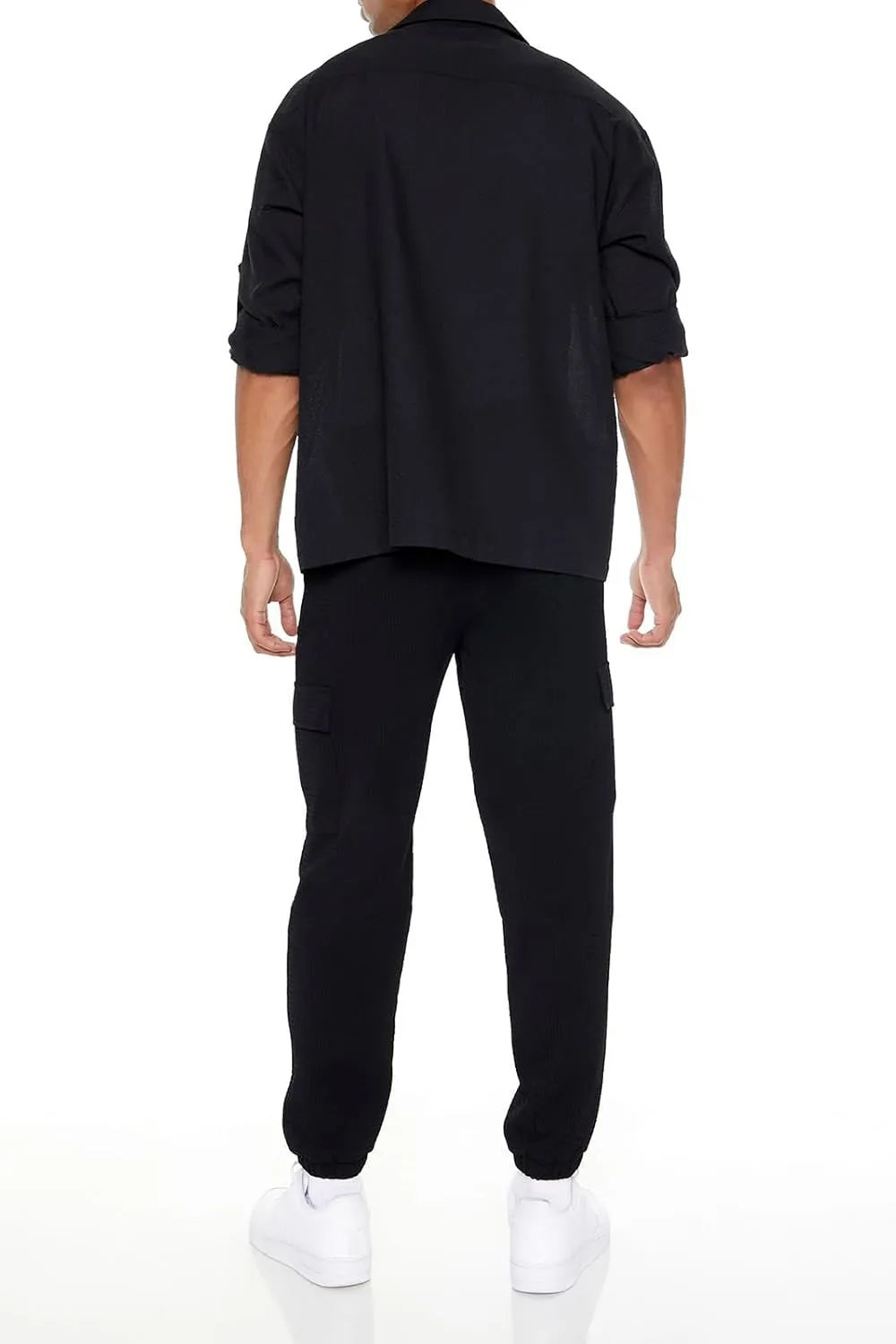 Forever 21 Men's Textured Cargo Joggers
