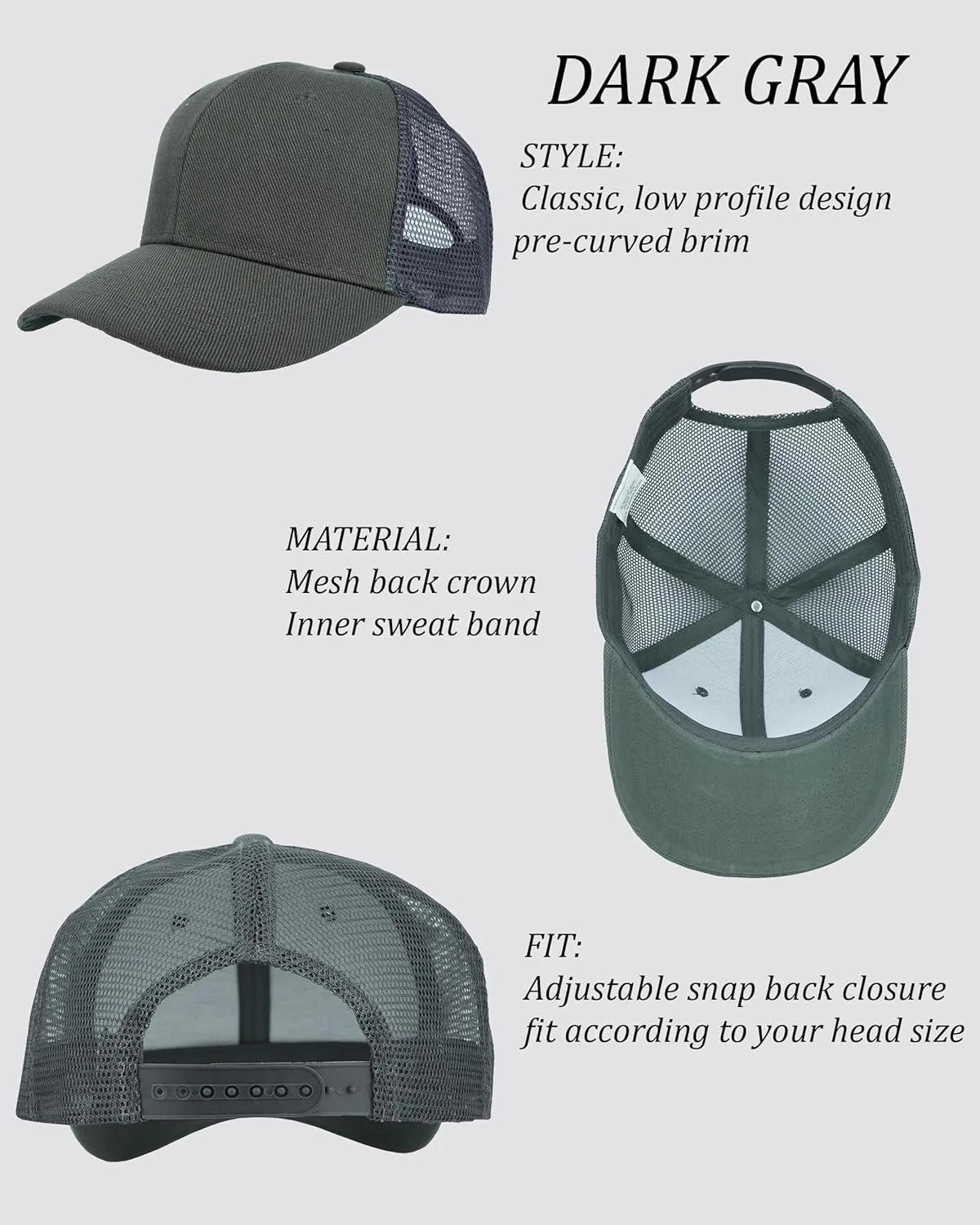 Gelante Mesh Trucker Hat Baseball Cap Structured Front Panel Wholesale LOT 12 Pack