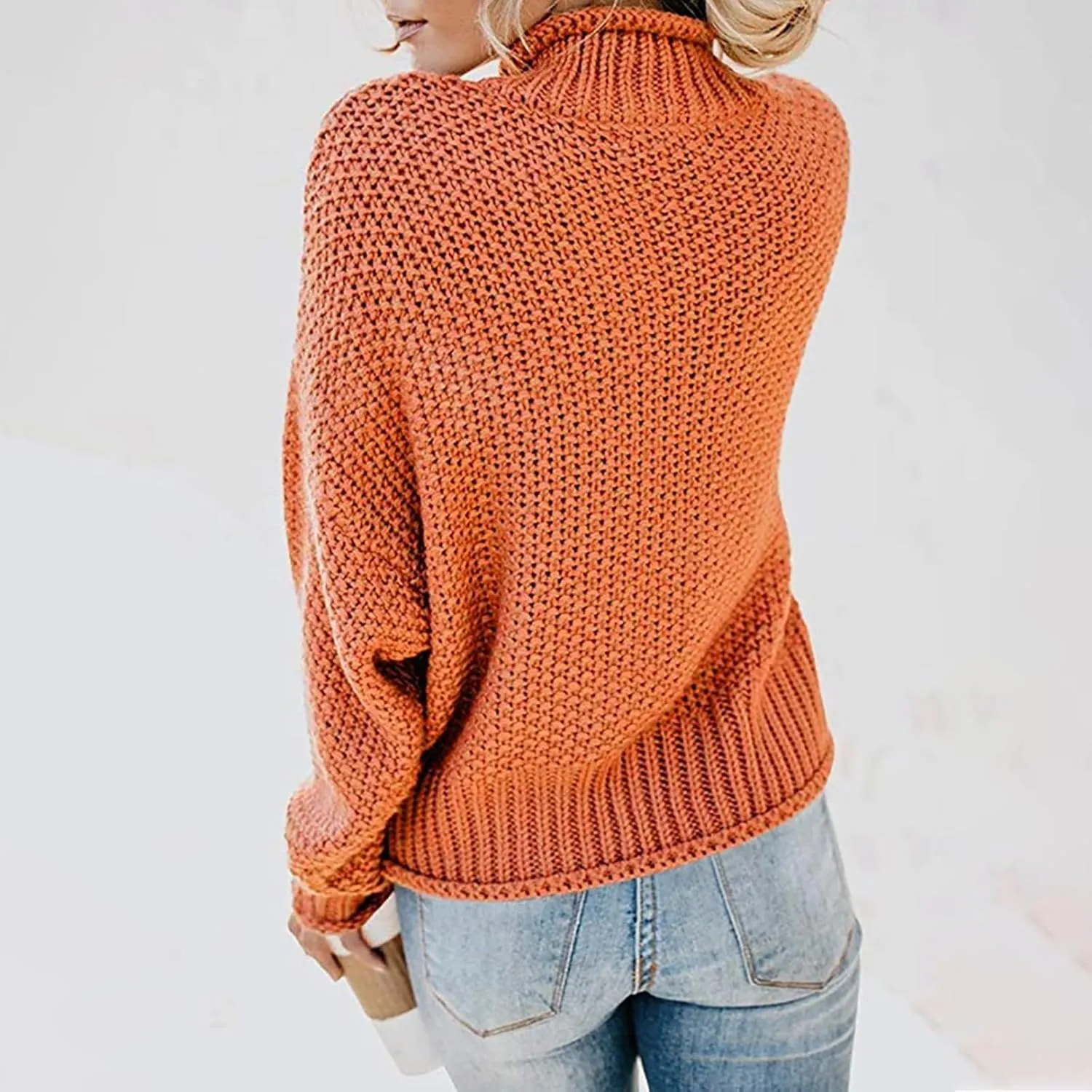 GIERIDUC Womens Pullover Sweater Plus Size Sweatshirt for Women Mock Neck Long Sleeve Casual Loose Knitted Shirt Tops