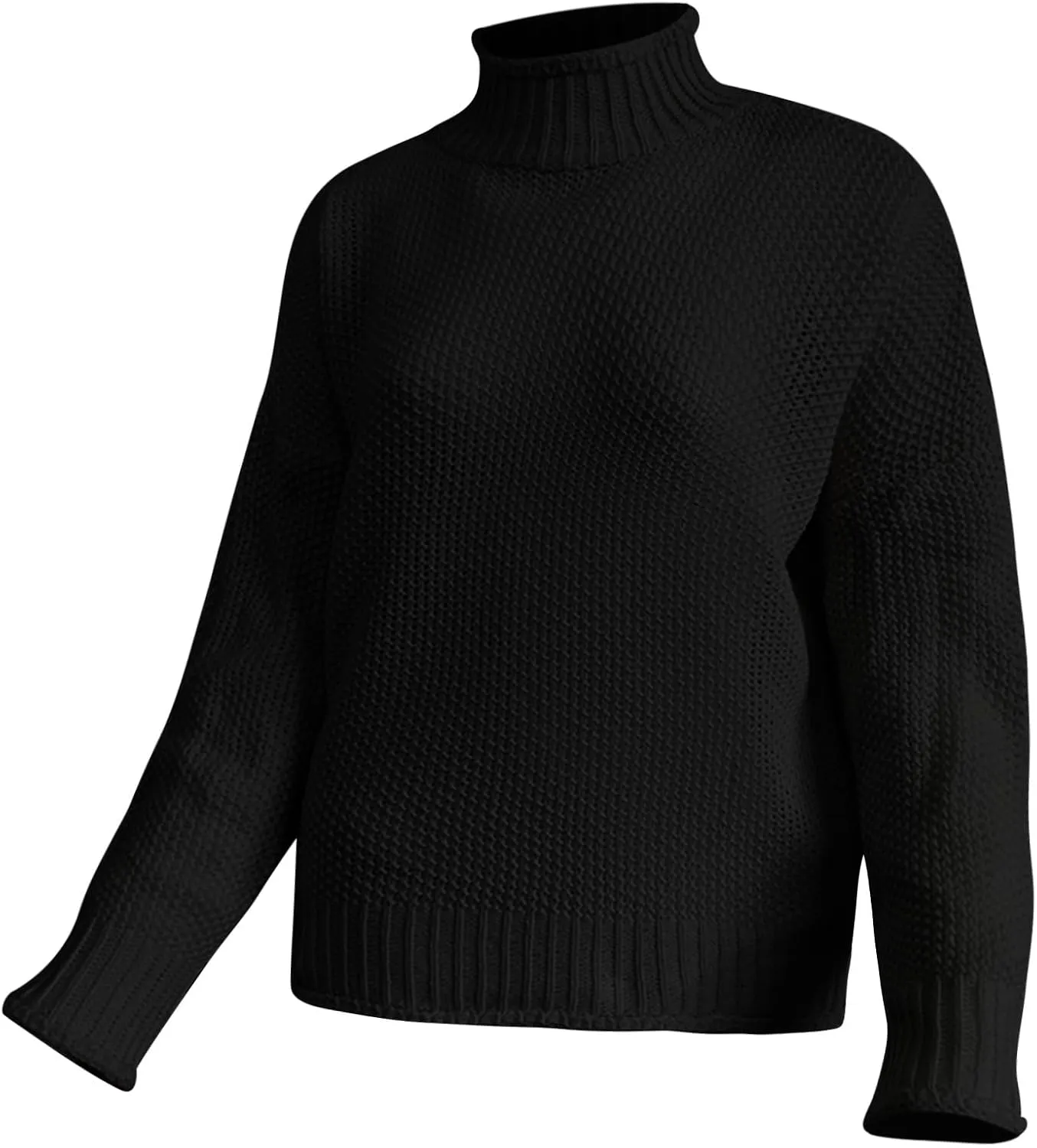 GIERIDUC Womens Pullover Sweater Plus Size Sweatshirt for Women Mock Neck Long Sleeve Casual Loose Knitted Shirt Tops