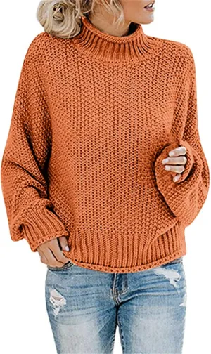 GIERIDUC Womens Pullover Sweater Plus Size Sweatshirt for Women Mock Neck Long Sleeve Casual Loose Knitted Shirt Tops