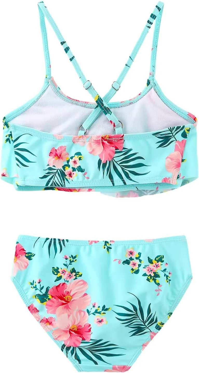 Girls Two Piece Swimsuits Rainbow Bikini Sets Adjustable Strap Bathing Suits