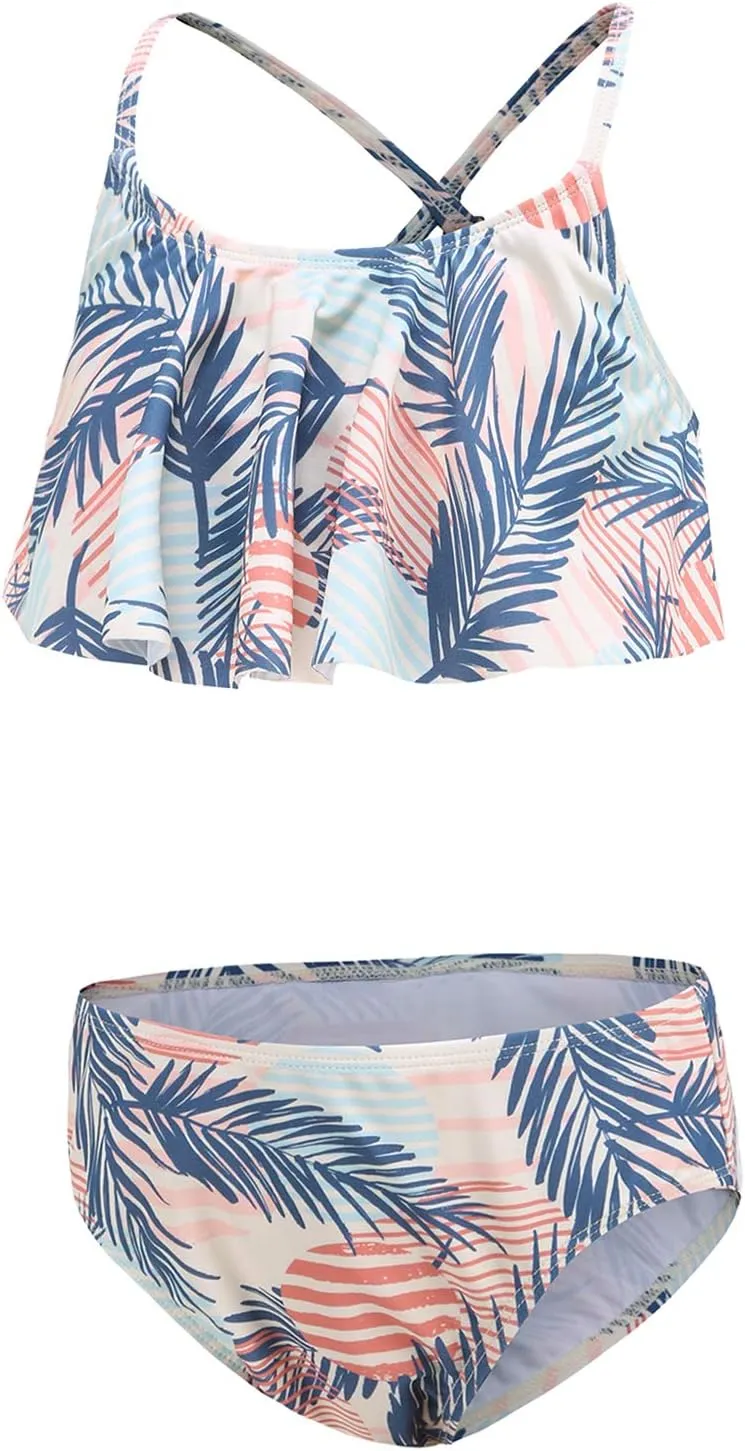 Girls Two Piece Swimsuits Rainbow Bikini Sets Adjustable Strap Bathing Suits